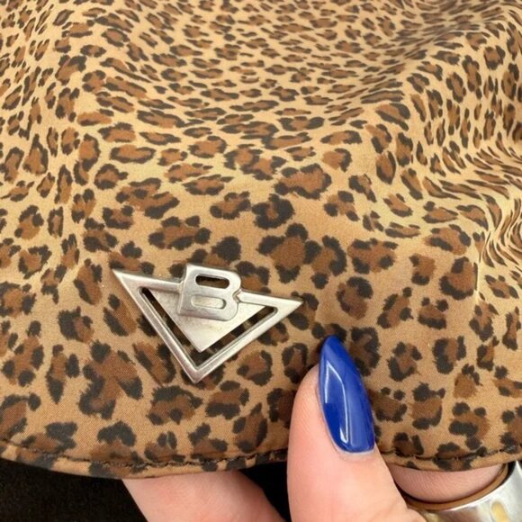 Bottega Veneta Vintage Leopard Messenger Shoulder Bag